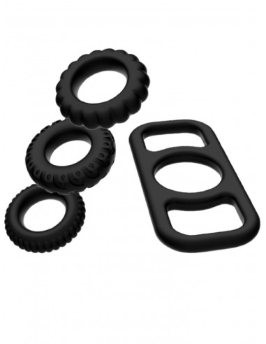 Cock Rings - Set 4 Pezzi Nero 